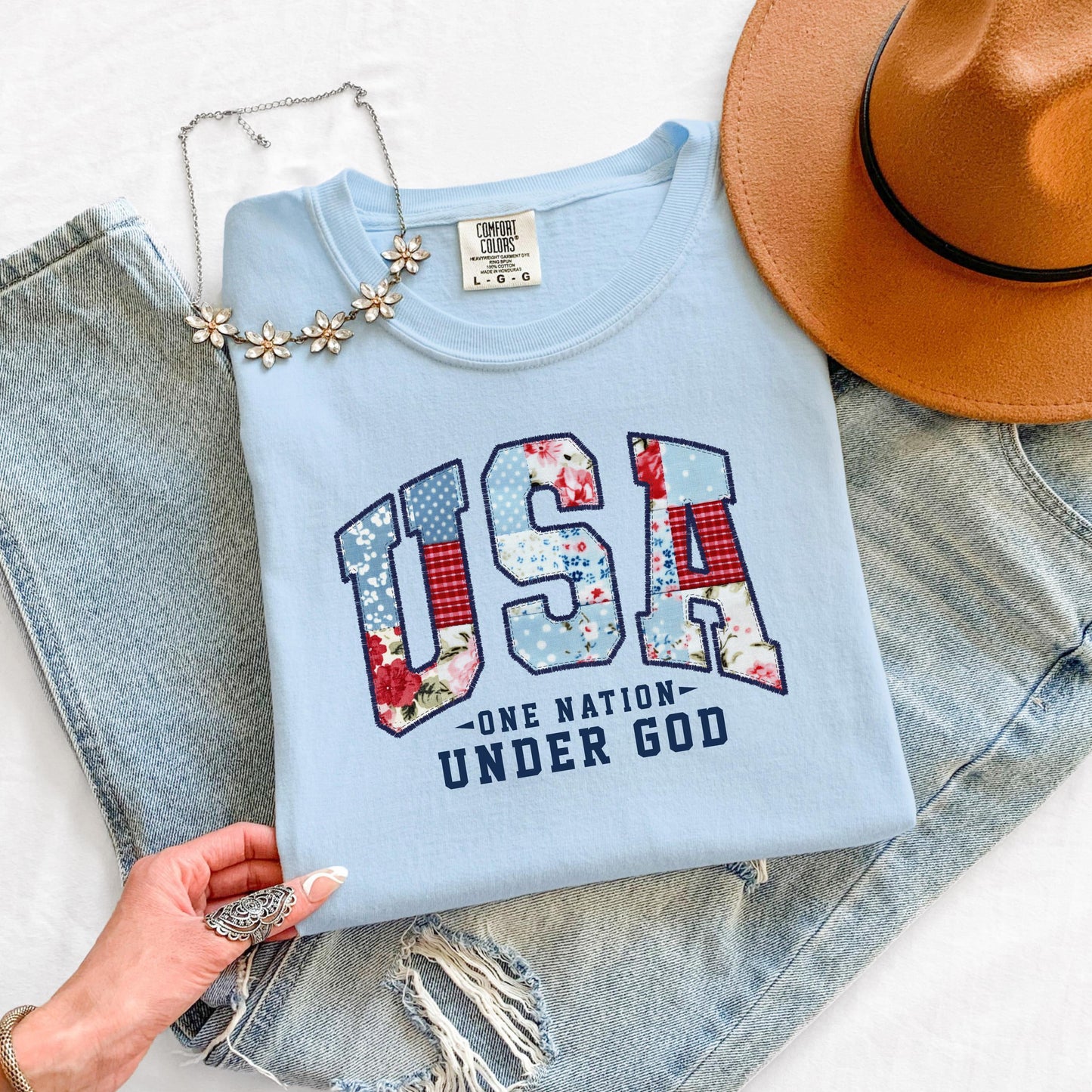 Patriotic USA T-Shirt, One Nation Under God Shirt, Fourth of July Graphic Tee, Summer Shirt