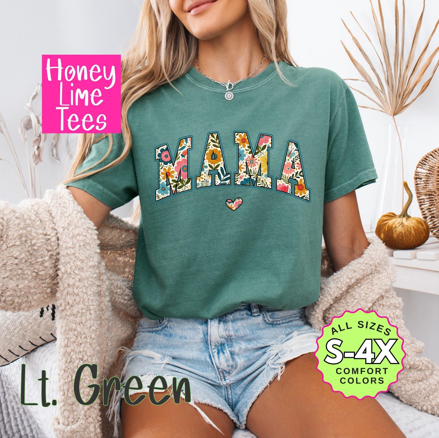 Comfort Colors Floral Mama Shirt: Wildflower Garden Top