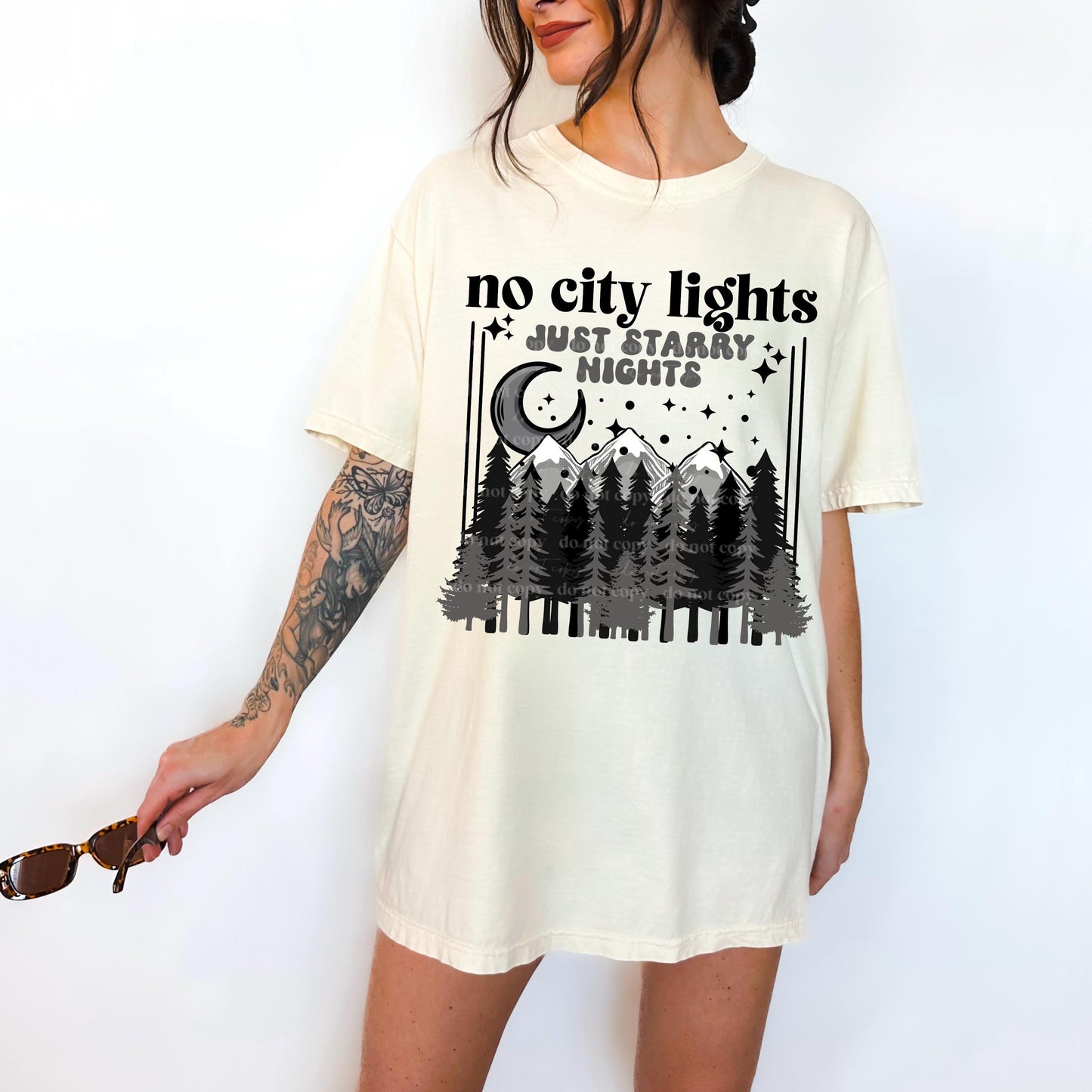 No City Lights Stary Nights T-Shirt: Funny Camping & Hiking Tee