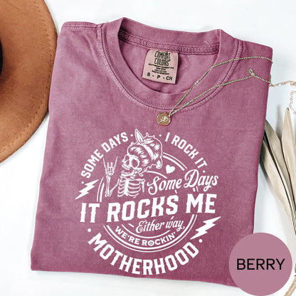 Rocking Motherhood Skeleton Shirt, Funny Mama Shirt, Funny New Mother Shirt, New Mama Shirt, Gift for New Moms, Mom Gift