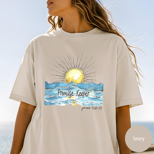 promise keeper shirt christian tee comfort colors tshirt gildan sweatshirt hoodie bible verse genesis 9 12 13 faith apparel sunrise