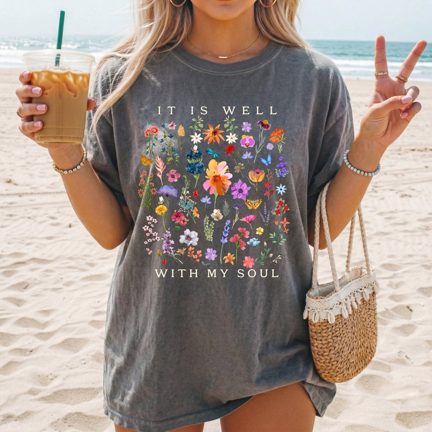 It Is Well With My Soul Shirt, Floral Christian T Shirt, Faith-Based Tee, Scripture Shirt