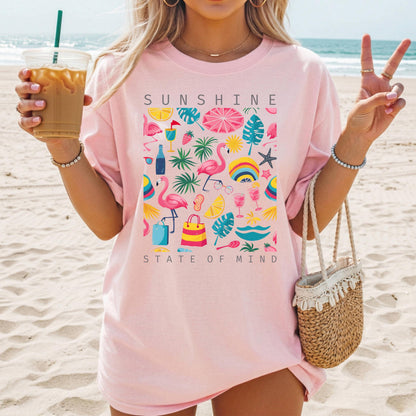 Sunshine State of Mind T Shirt, Beach Tee, Coastal Graphic Shirt, Summer Vibe Shirt