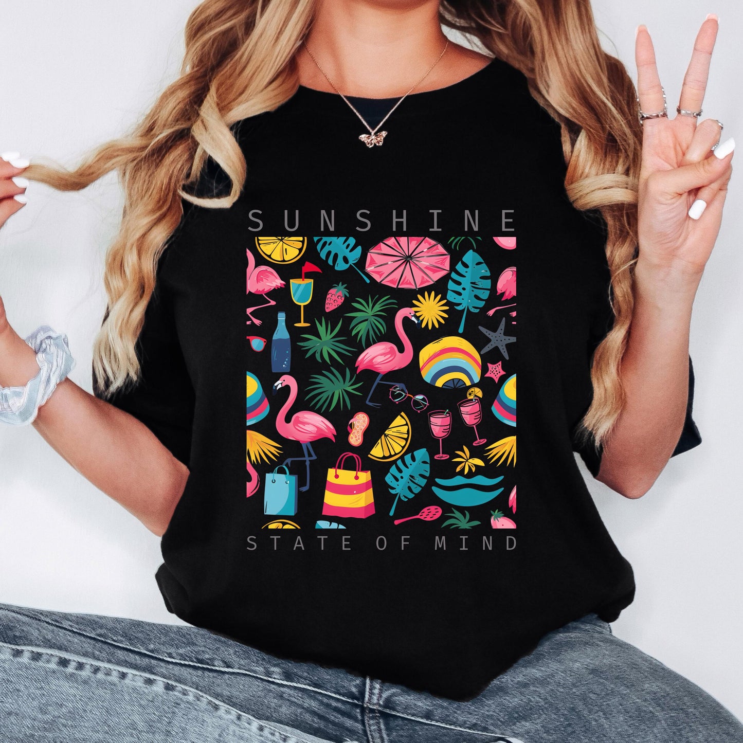 Sunshine State of Mind T Shirt, Beach Tee, Coastal Graphic Shirt, Summer Vibe Shirt