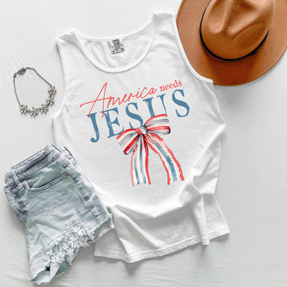 America Needs Jesus Shirt 4th of July - Patriotic BBQ Tee