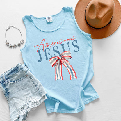 America Needs Jesus Shirt 4th of July - Patriotic BBQ Tee