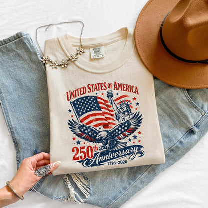 USA 250 Anniversary Shirt, Patriotic Eagle T Shirt, Fourth of July Tee, America 1776 2026
