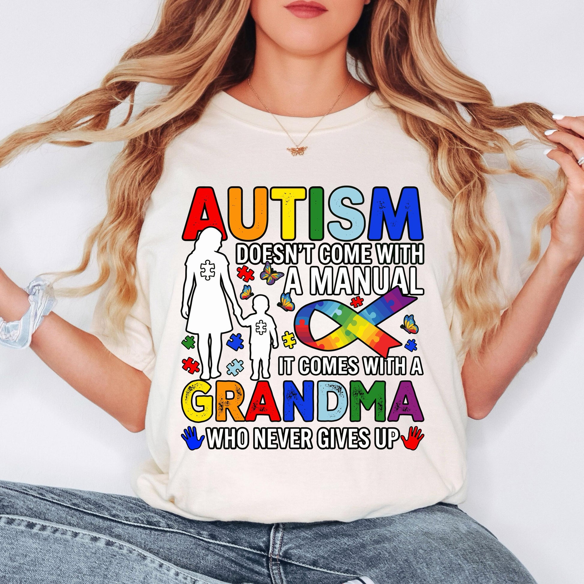 Autism Grandma Shirt Boy, Autism Awareness Tee, Puzzle Ribbon Shirt, Special Needs Grandma Gift