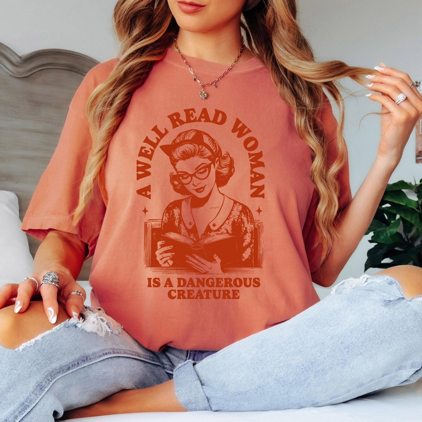 Book Lover Shirt: A Well Read Woman is a Dangerous Creature T-shirt, Book Worm Top, Bookish Tee