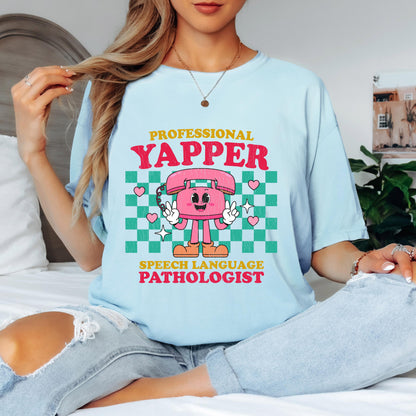 Professional Yapper SLP T-Shirt: Retro Speech Language Pathologist Gift