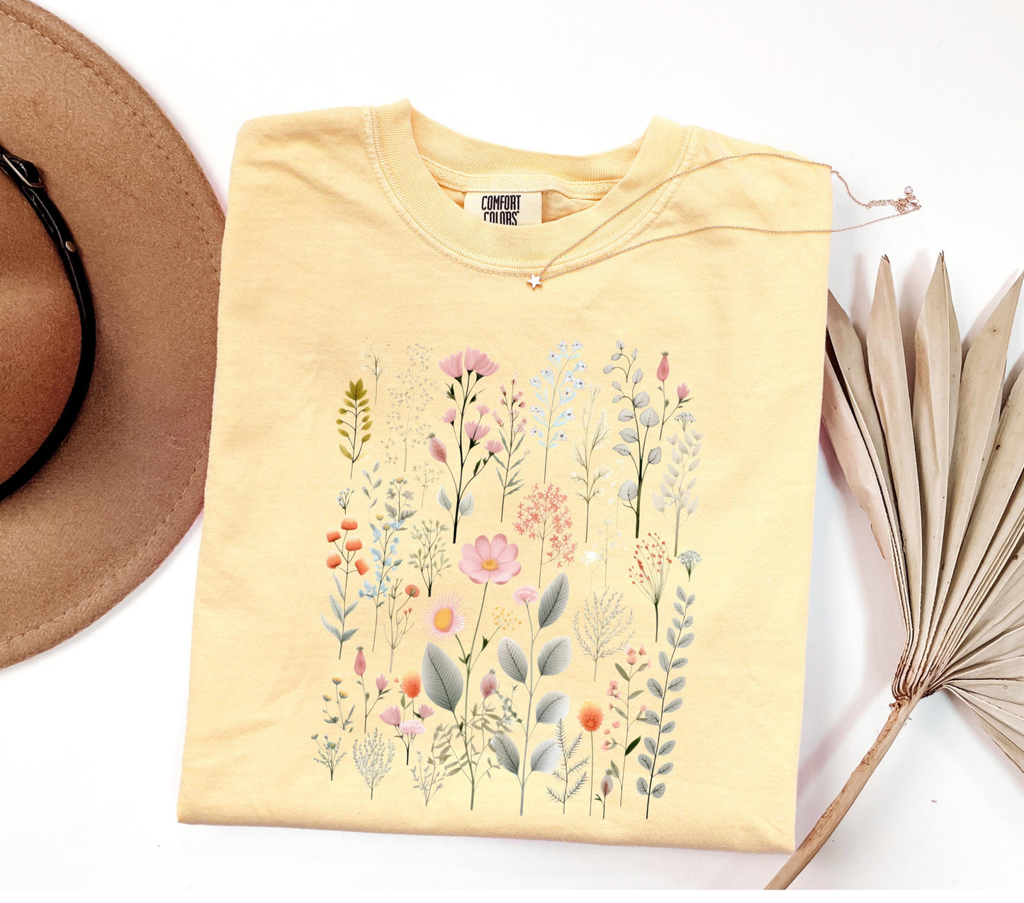 Floral Forest Shirt, Botanical T Shirt, Nature-Inspired Tee, Wildflower Graphic Shirt