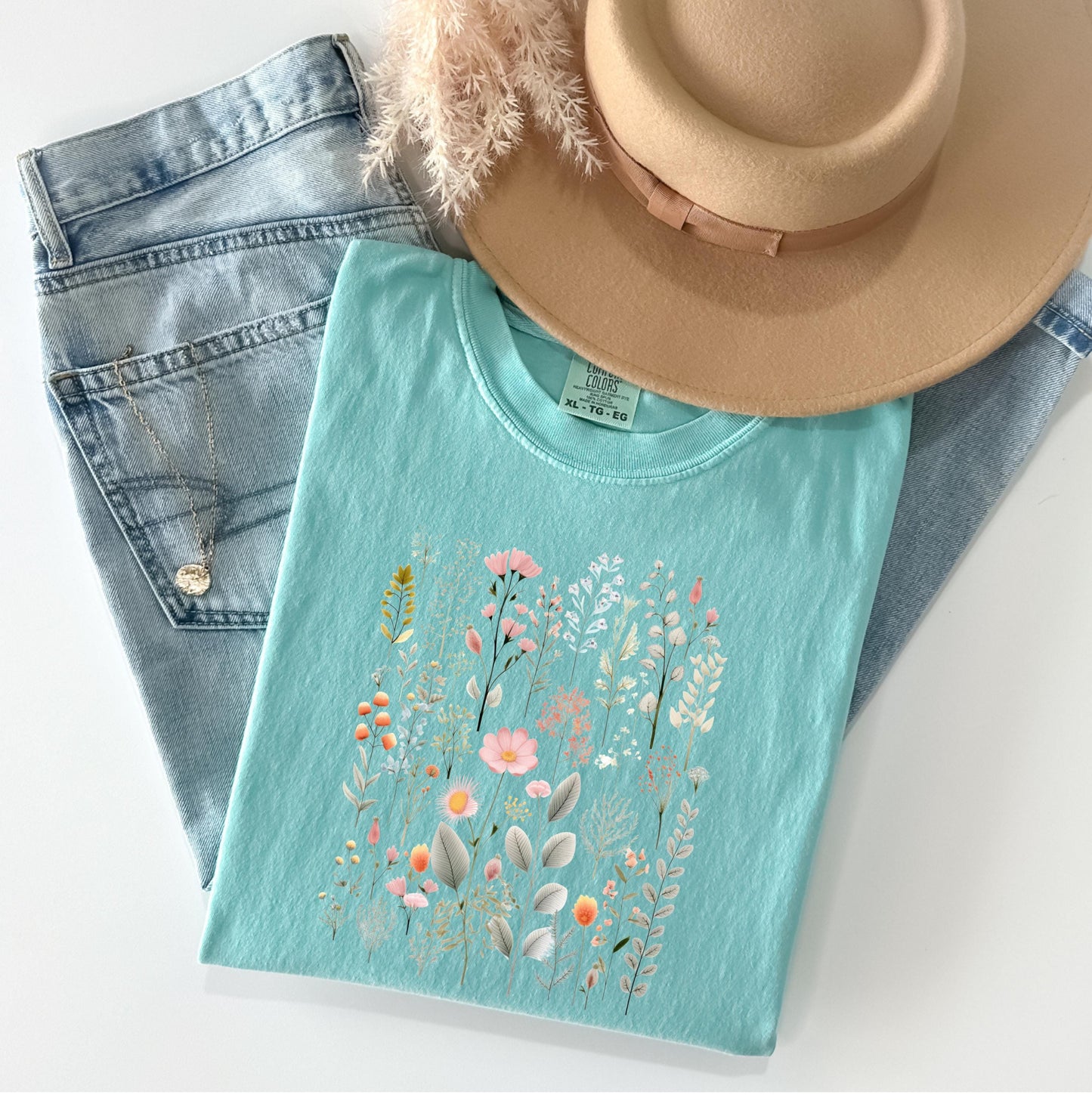 Floral Forest Shirt, Botanical T Shirt, Nature-Inspired Tee, Wildflower Graphic Shirt