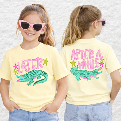 Last Day of School Shirt Kids, PINK Later Gator Shirt, After A While Crocodile T Shirt