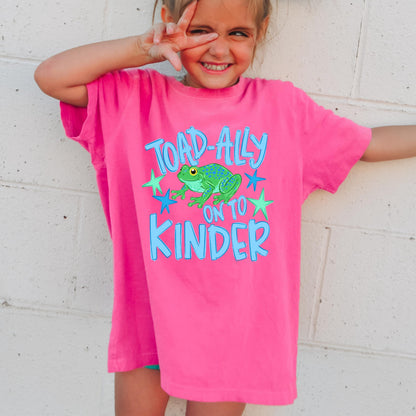 Toad Ally On to Kindergarten Shirt, Last Day of Preschool Shirt, Kids Moving Up Tee, Frog Shirt Kids, Kindergarten Ready Outfit
