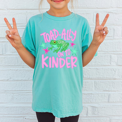 Toad Ally On to Kindergarten Shirt, Last Day of Preschool Shirt, Kids Moving Up Tee, Frog Shirt Kids, Kindergarten Ready Outfit