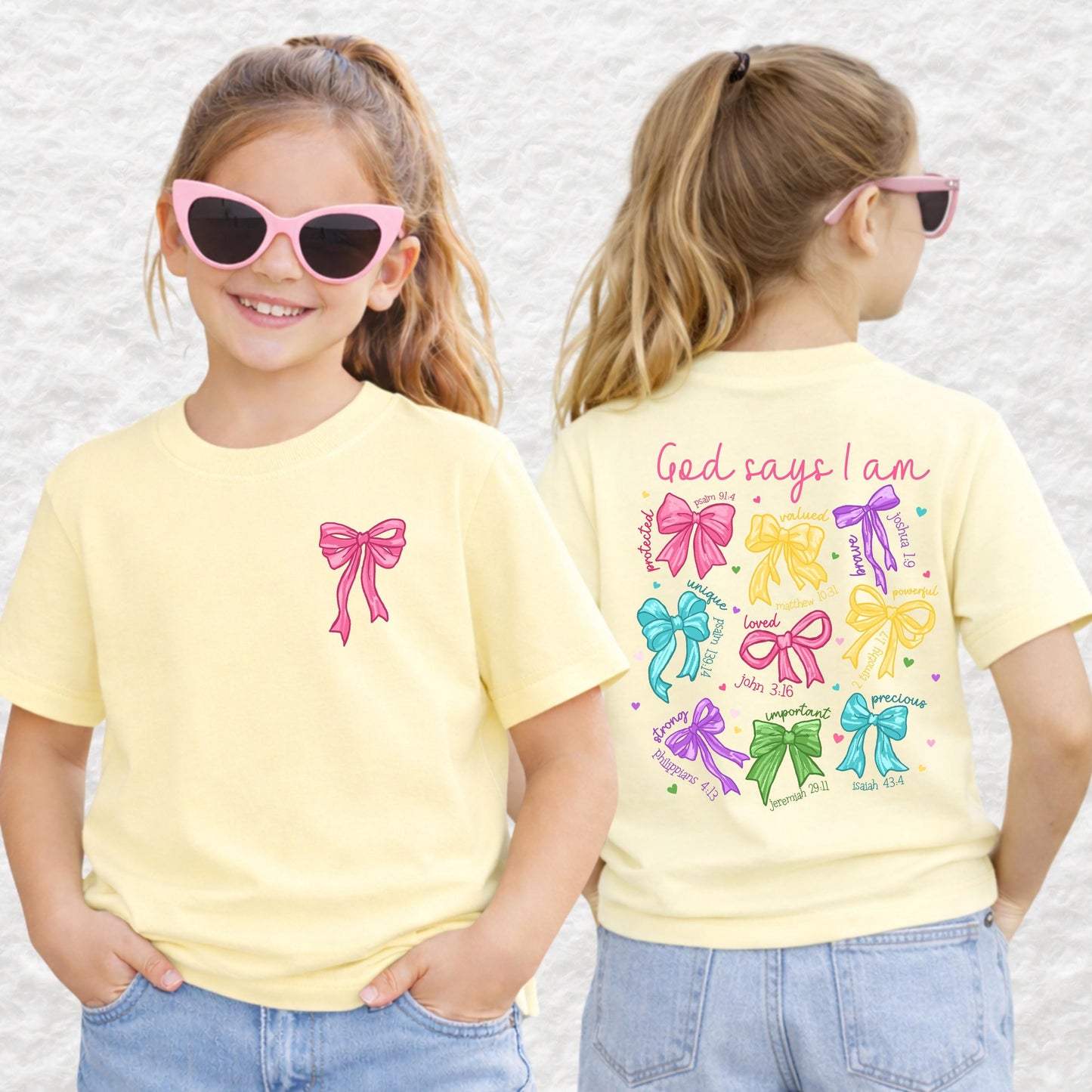god says i am shirt kids, christian girls shirt, faith shirt for girls, bible verse shirt kids, religious kids tee, inspirational shirt