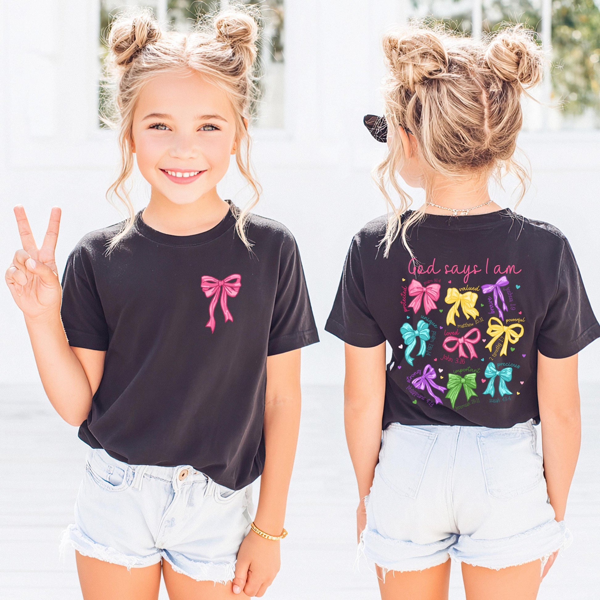 god says i am shirt kids, christian girls shirt, faith shirt for girls, bible verse shirt kids, religious kids tee, inspirational shirt