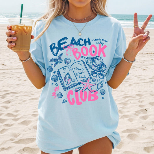 beach book club shirt, summer reading tee, book lover shirt, coastal book club tee, vacation reading shirt