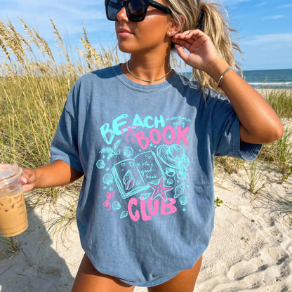 beach book club shirt, summer reading tee, book lover shirt, coastal book club tee, vacation reading shirt