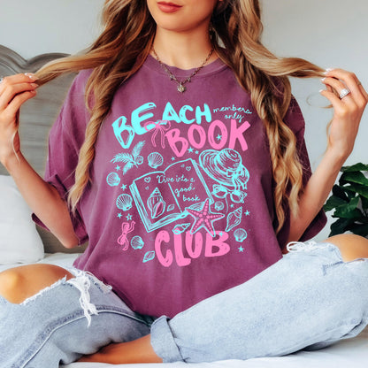 beach book club shirt, summer reading tee, book lover shirt, coastal book club tee, vacation reading shirt