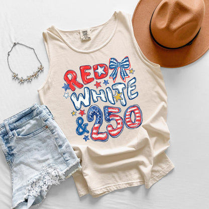 red white and 250 tank, 4th of july tank top, patriotic tank usa, america 250 tank, independence day tank
