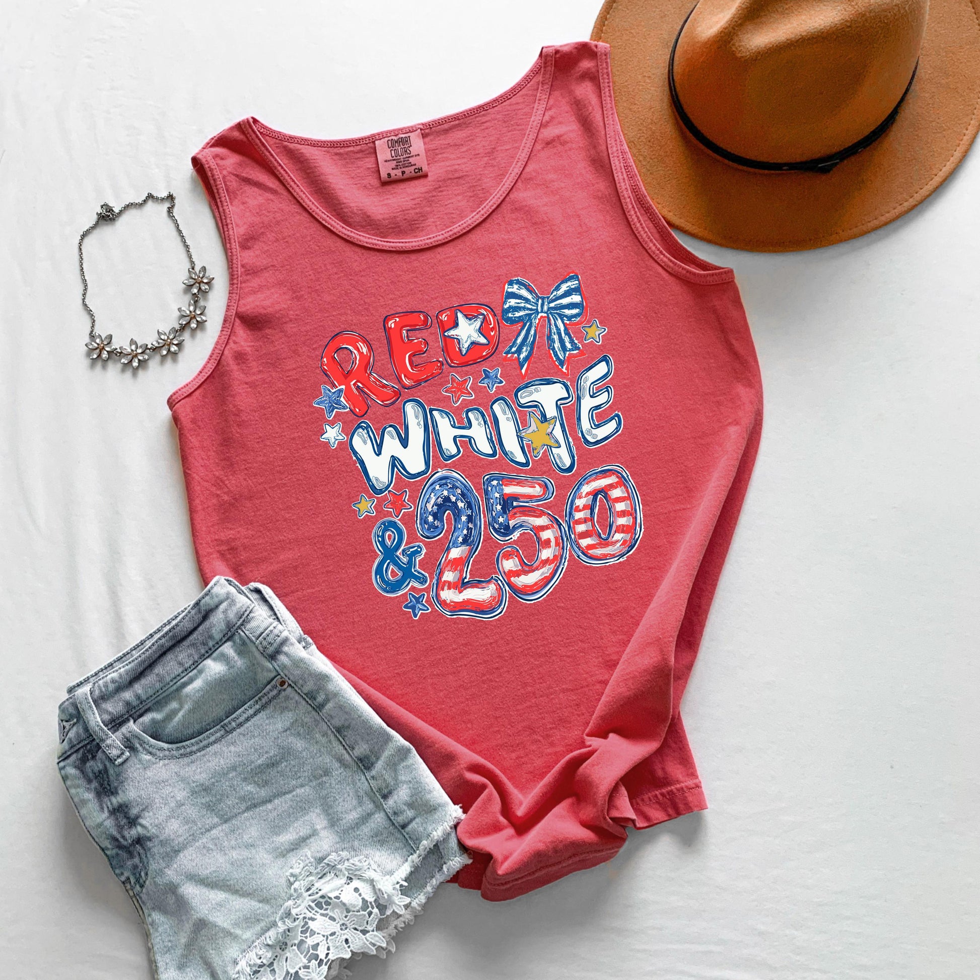red white and 250 tank, 4th of july tank top, patriotic tank usa, america 250 tank, independence day tank