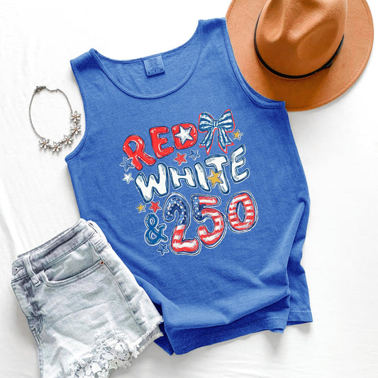 red white and 250 tank, 4th of july tank top, patriotic tank usa, america 250 tank, independence day tank
