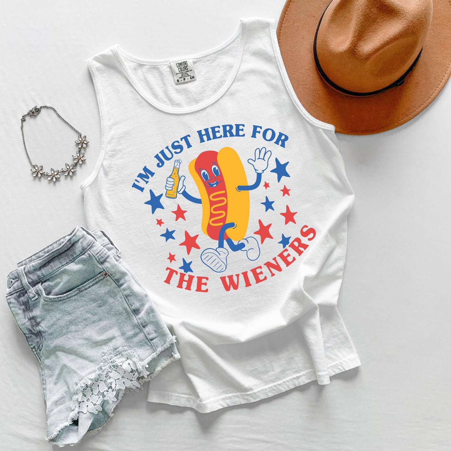 Just Here for the Wieners BBQ Tank Top, Memorial Day Tank