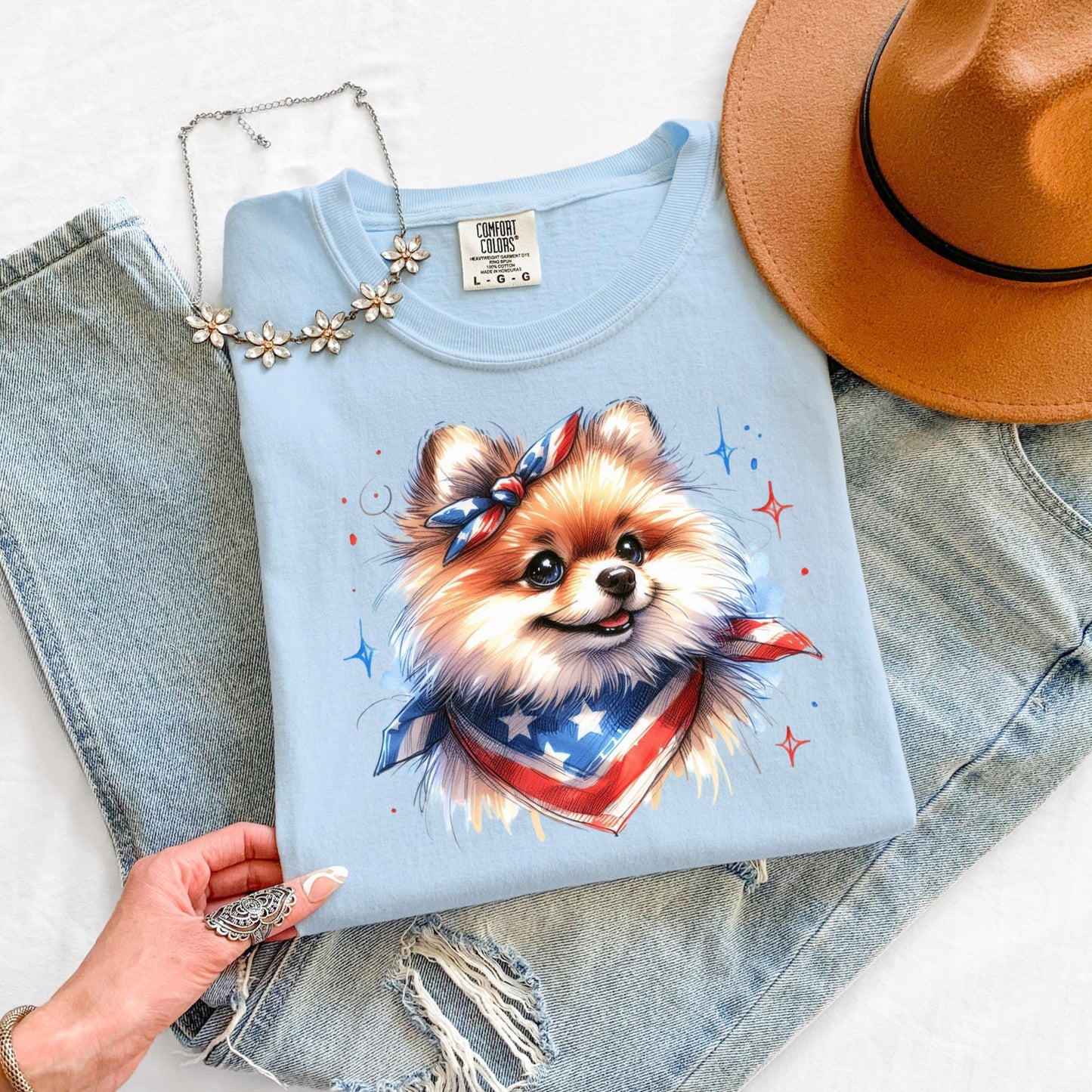 Pomeranian 4th of July Shirt: Patriotic Dog Mom Tee