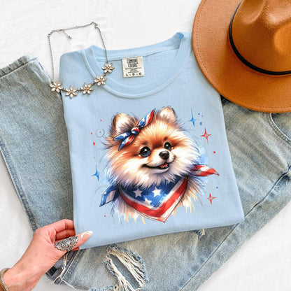 Pomeranian 4th of July Shirt: Patriotic Dog Mom Tee