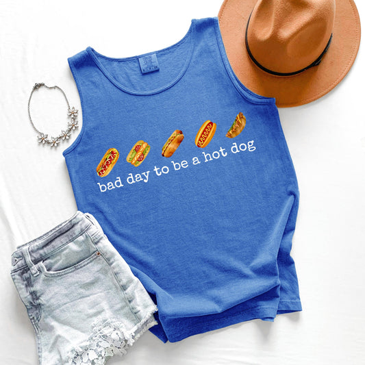 Bad Day to Be a Hot Dog Tank Top, Funny 4th of July Tank, Patriotic Graphic Tank, BBQ Tank