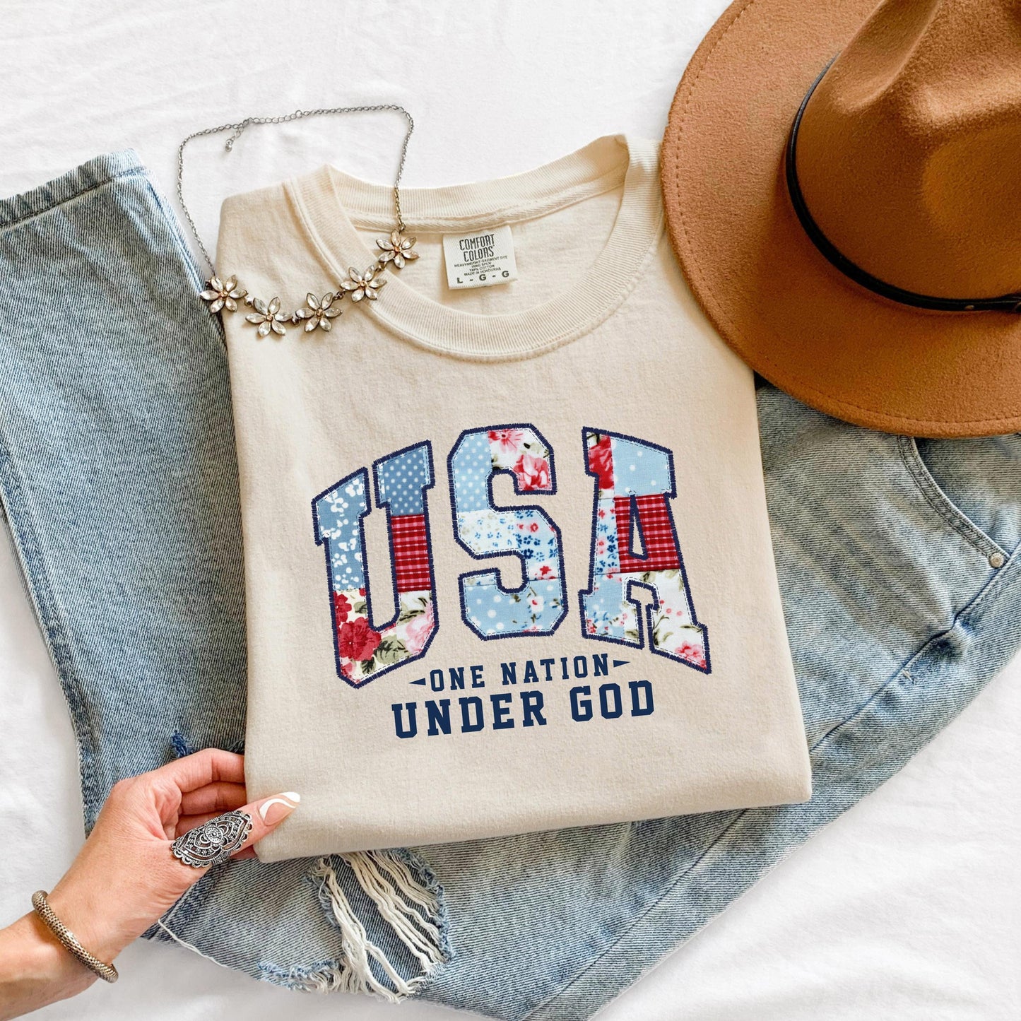 Patriotic USA T-Shirt, One Nation Under God Shirt, Fourth of July Graphic Tee, Summer Shirt
