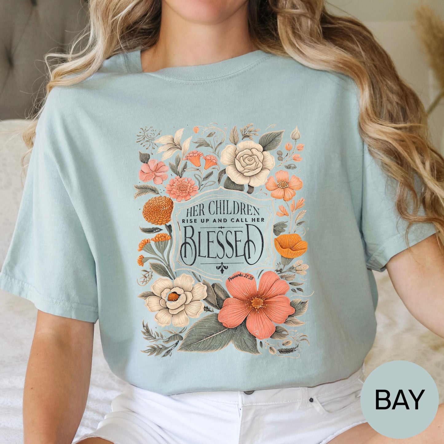 Christian Mother's Day Shirt Mothers Day TShirt Bible Verse Shirt Christian Mom Shirt Her Children Rise Up and Call Her Blessed Shirt