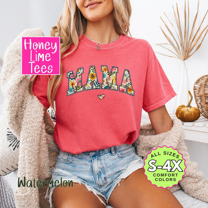 Comfort Colors Floral Mama Shirt: Wildflower Garden Top