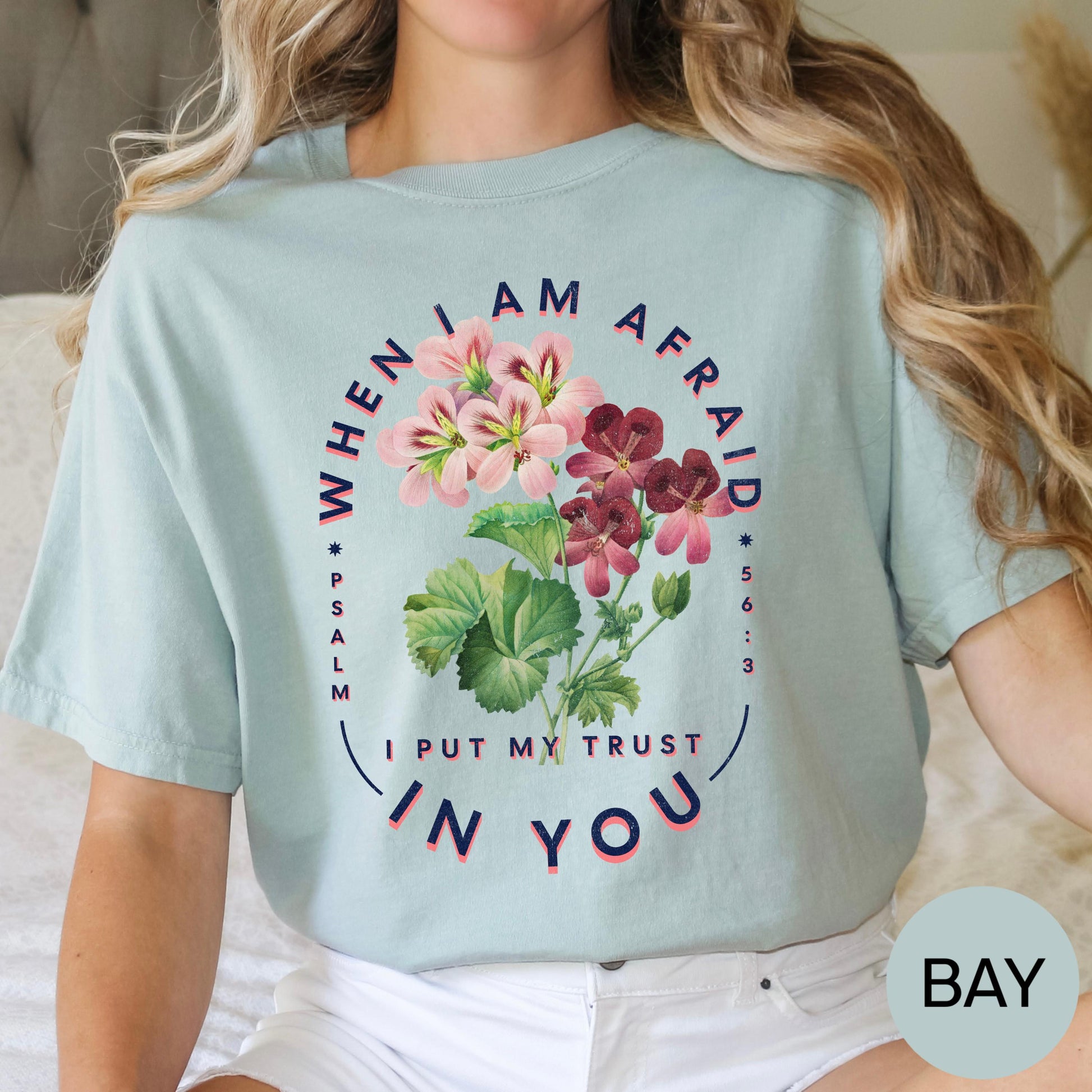 Christian Shirts Religious Tshirt Boho Christian Shirt Christian T Shirts Bible Verse Shirt When I am afraid I put my Trust in You Shirt