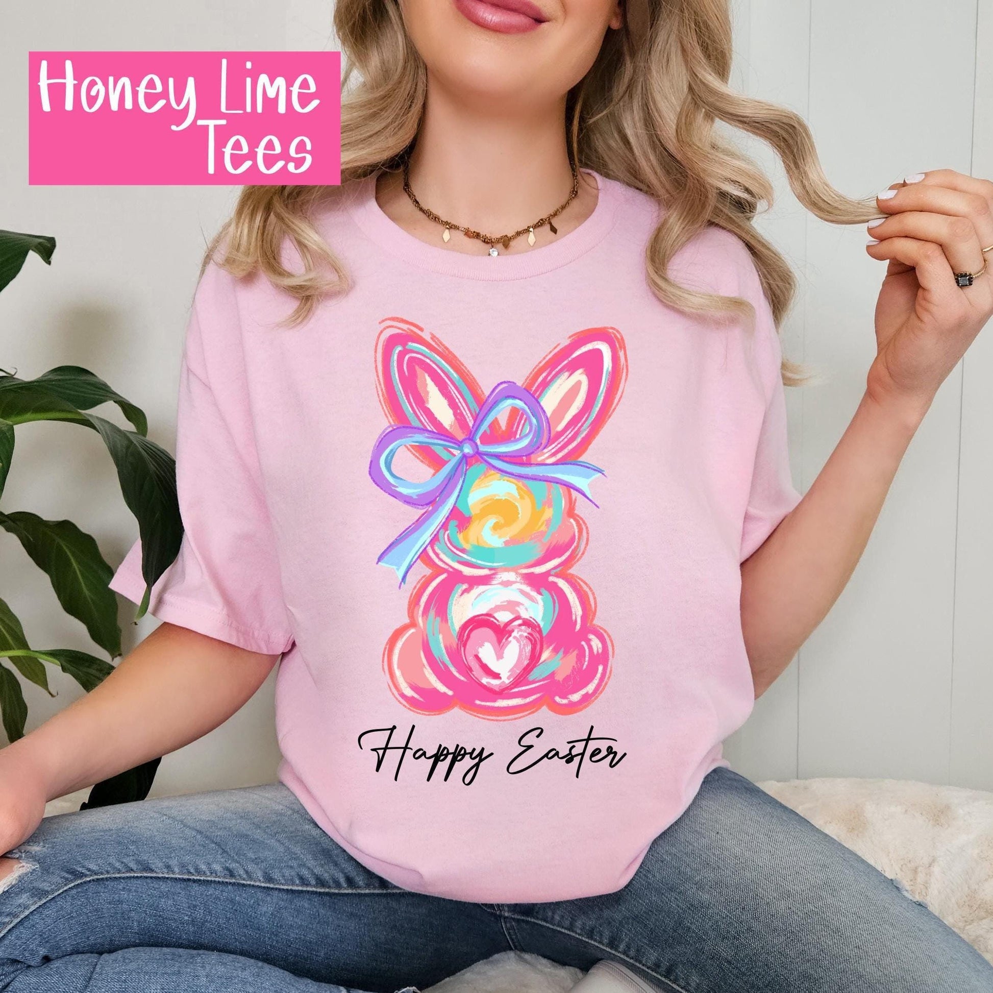 Happy Easter Bunny T-shirt: Pastel Spring Graphic Tee