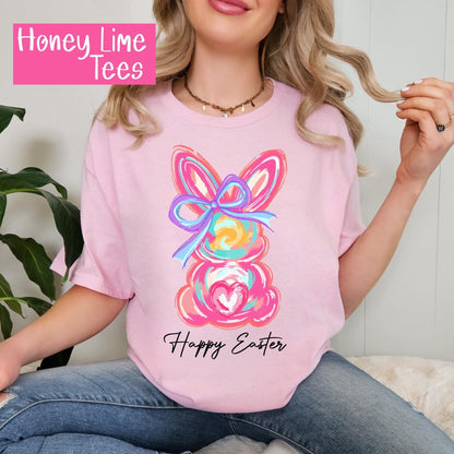 Happy Easter Bunny T-shirt: Pastel Spring Graphic Tee
