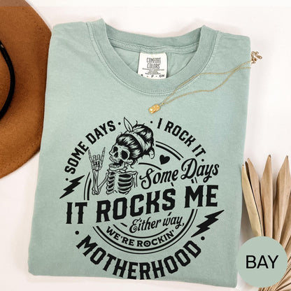 Rocking Motherhood Skeleton Shirt, Funny Mama Shirt, Funny New Mother Shirt, New Mama Shirt, Gift for New Moms, Mom Gift