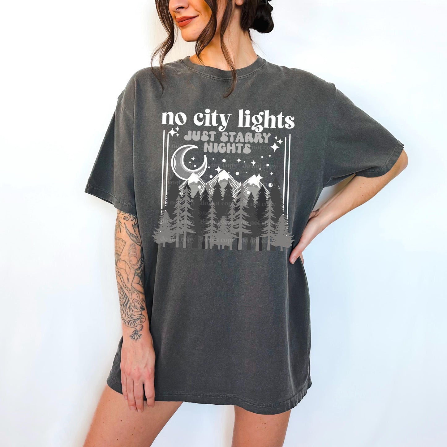 No City Lights Stary Nights T-Shirt: Funny Camping & Hiking Tee