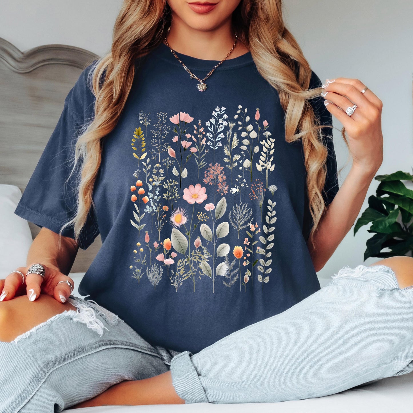 Floral Forest Shirt, Botanical T Shirt, Nature-Inspired Tee, Wildflower Graphic Shirt