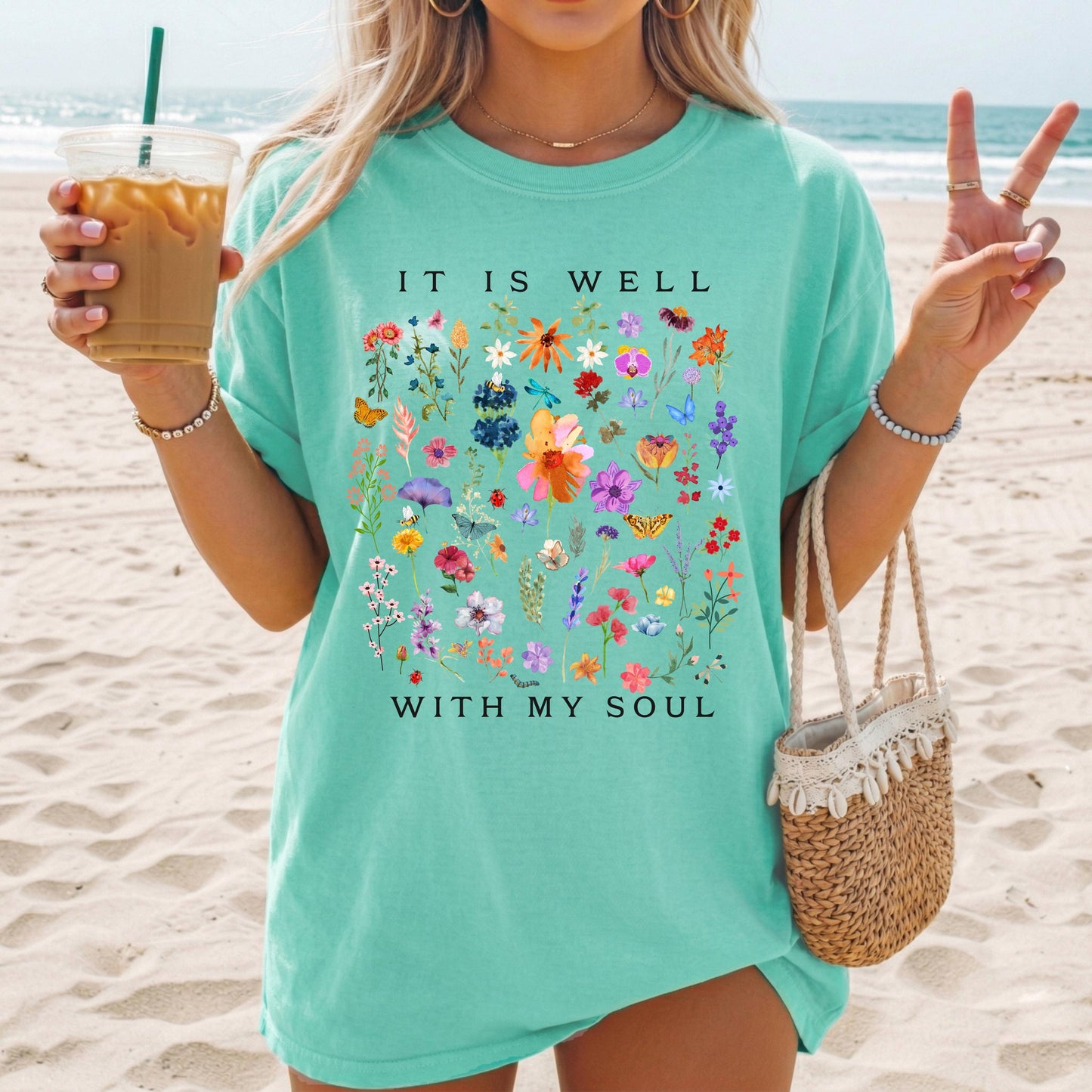 It Is Well With My Soul Shirt, Floral Christian T Shirt, Faith-Based Tee, Scripture Shirt