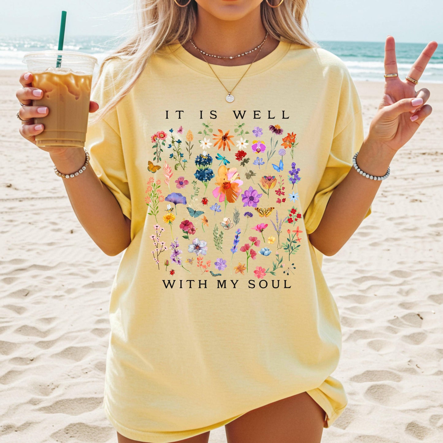 It Is Well With My Soul Shirt, Floral Christian T Shirt, Faith-Based Tee, Scripture Shirt