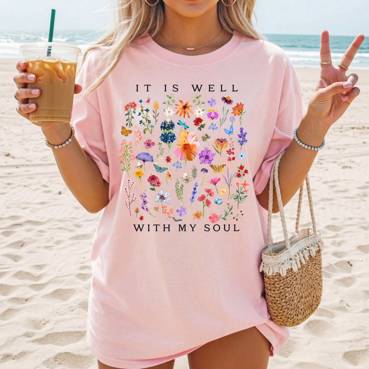 It Is Well With My Soul Shirt, Floral Christian T Shirt, Faith-Based Tee, Scripture Shirt