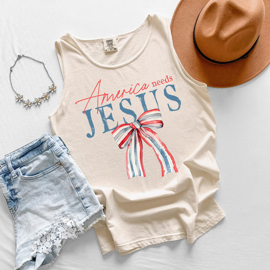 America Needs Jesus Shirt 4th of July - Patriotic BBQ Tee