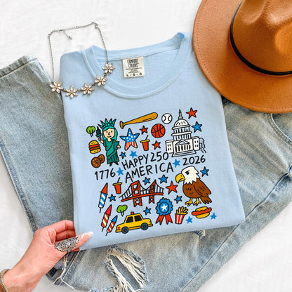 America 250 Shirt USA 250 Shirt Fourth of July 2026 Shirt Patriotic 250 Birthday Shirt Independence Day 2026 Shirt