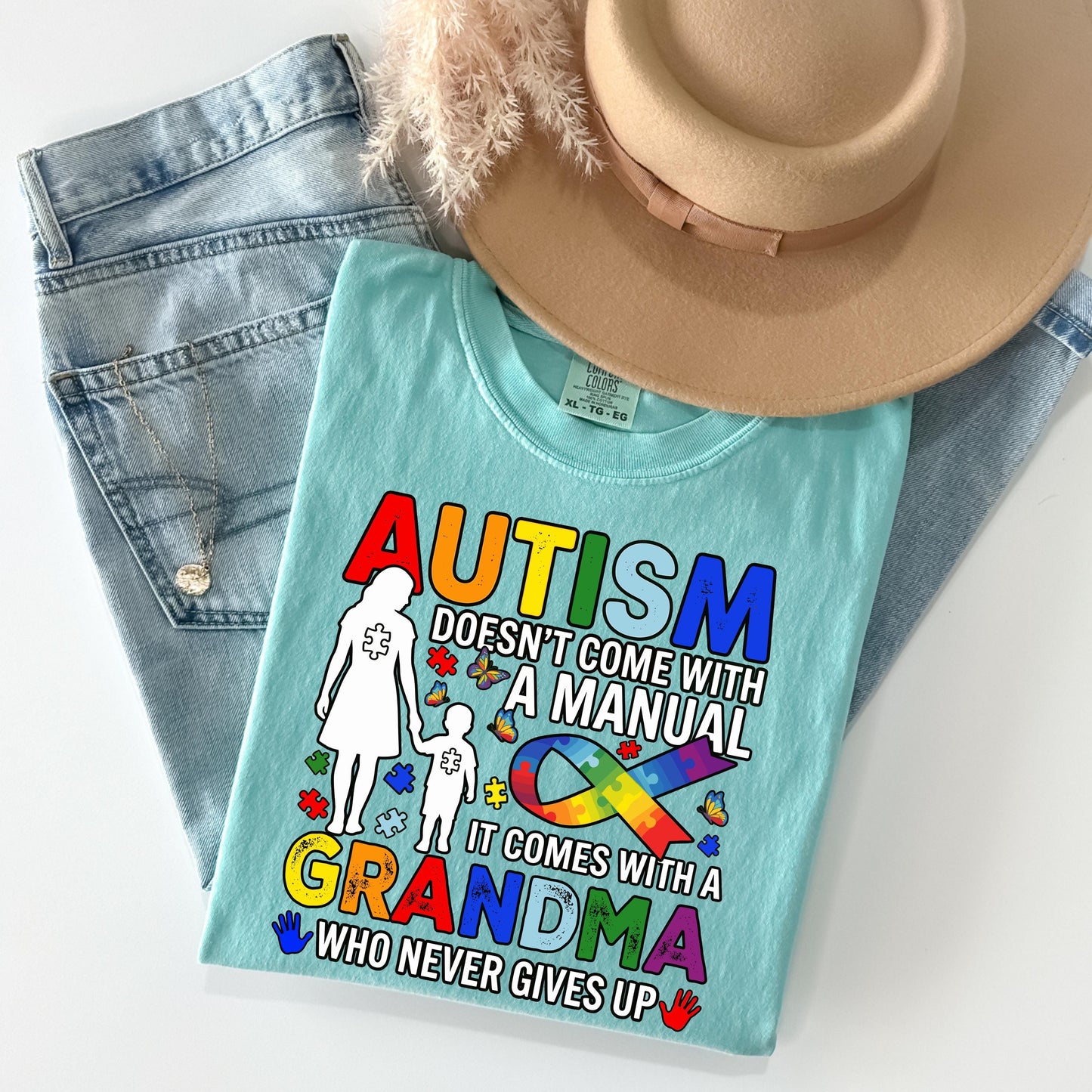 Autism Grandma Shirt Boy, Autism Awareness Tee, Puzzle Ribbon Shirt, Special Needs Grandma Gift