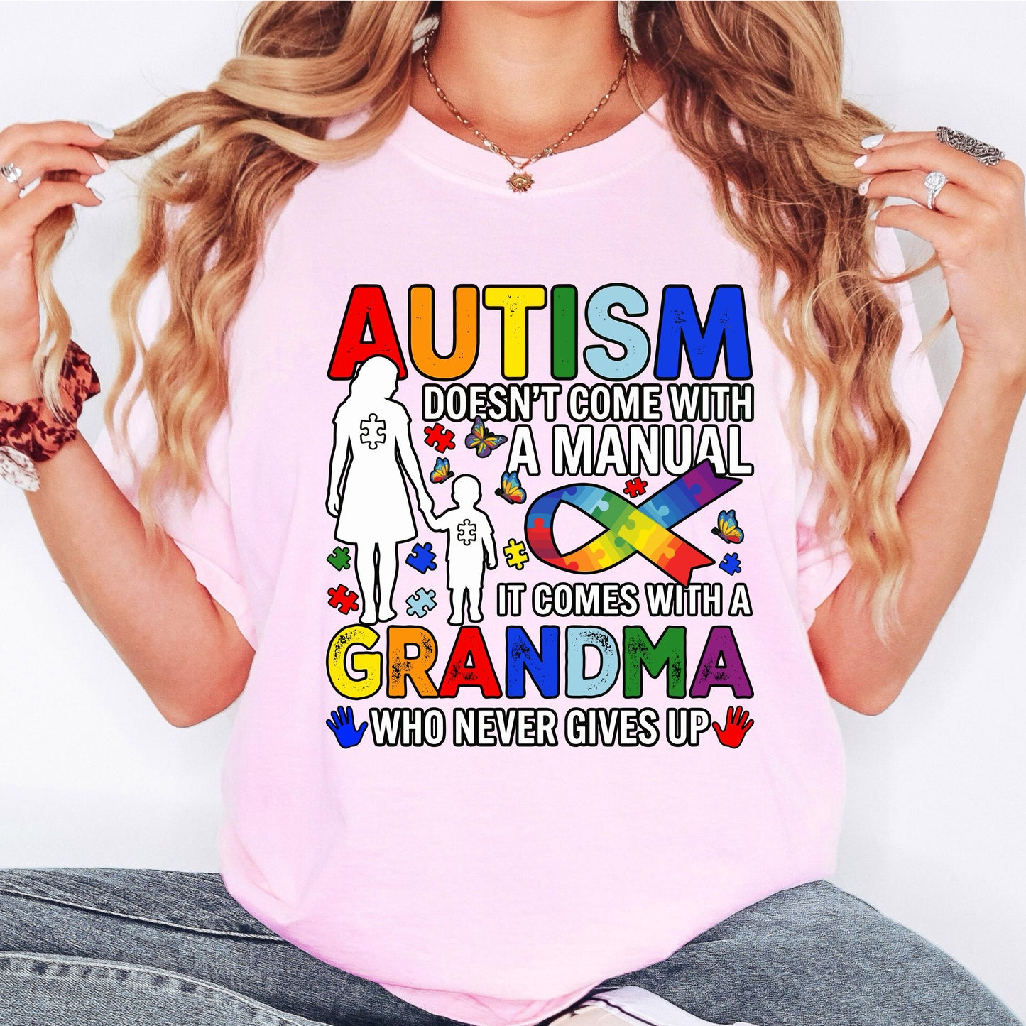 Autism Grandma Shirt Boy, Autism Awareness Tee, Puzzle Ribbon Shirt, Special Needs Grandma Gift