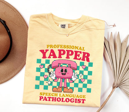 Professional Yapper SLP T-Shirt: Retro Speech Language Pathologist Gift
