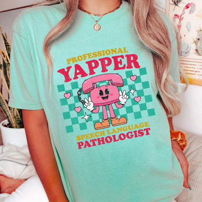 Professional Yapper SLP T-Shirt: Retro Speech Language Pathologist Gift