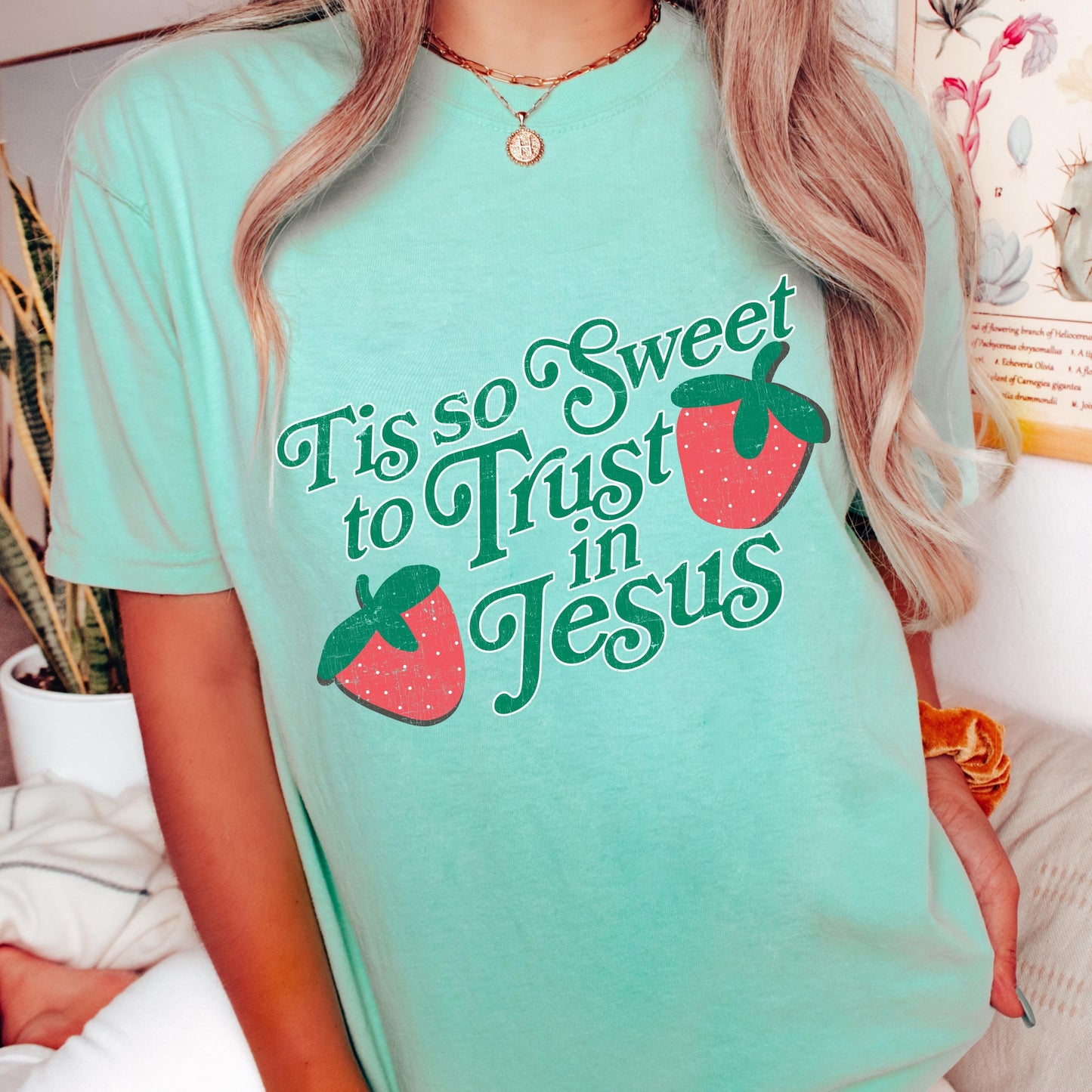 Tis So Sweet To Trust In Jesus T-Shirt: Comfort Colors Christian Tee